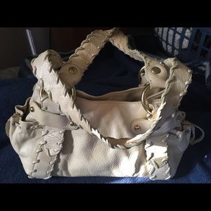 Kooba ivory leather satchel